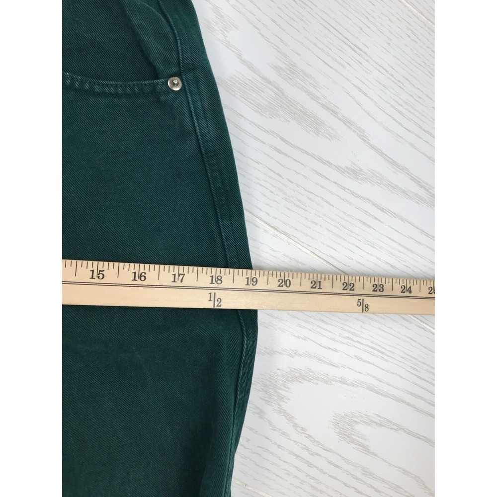 Vintage 90s High Rise Tapered Mom Jeans Womens 7/8 Green Nuovo County Seat 25x30 - Picture 7 of 12